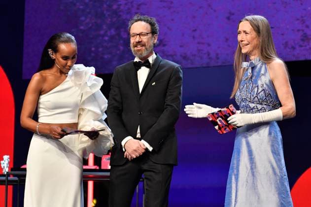 Hadnet Tesfai, Carlo Chatrian and Mariette Rissenbeek at the Closing Ceremony with Award Ceremony at the Berlinale 2023 73 Berlin International Film Festival at the Berlinale Palast Berlin, 25 02 2023. Foto:xN.xKubelkax xFuturexImage
