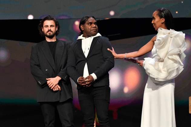Matthew Thorne, Derik Lynch and Hadnet Tesfai at the Closing Ceremony with Award Ceremony at the Berlinale 2023 73 Berlin International Film Festival at the Berlinale Palast Berlin, 25 02 2023 Foto:xN.xKubelkax xFuturexImage