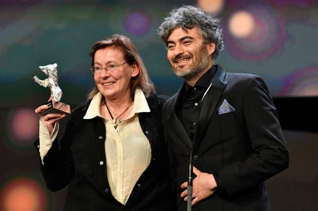 Helene Louvart with the Silver Bear for Outstanding Artistic Achievement for Cinematography for Disco Boy and Giacomo Abbruzzese at the Closing Ceremony with Award Ceremony at the Berlinale 2023 73 Berlin International Film Festival at the Berlinale Palast Berlin, 25 02 2023. Foto:xN.xKubelkax xFuturexImage