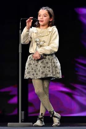 Sofia Otero with the Silver Bear for Best Acting Performance in a Leading Role for 20 000 especies de abejas 20,000 Species of Bees at the Closing Ceremony with Awards Ceremony at the Berlinale 2023 73 Berlin International Film Festival at the Berlinale Palast Berlin, 25 02 2023. Foto:xN.xKubelkax xFuturexImage