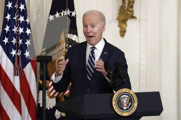 U.S. President Joe Biden delivers remarks at a reception celebrating Black History Month at the White House in Washington, DC on Monday, February 27, 2023.  WAX20230227259 YurixGripas