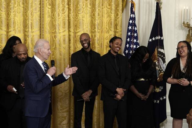 U.S. President Joe Biden hosts a reception celebrating Black History Month at the White House in Washington , DC on Monday, February 27, 2023.  WAX20230227260 YurixGripas