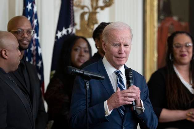 February 27, 2023, Washington, District of Columbia, USA: United States President Joe Biden makes remarks at a reception celebrating Black History Month at The White House in Washington, DC, on February 27, 2023 Washington USA - ZUMAs152 20230227_zaa_s152_040 Copyright: xChrisxKleponisx
