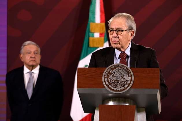 Tesla plant will be installed in Mexico: President of Mexico February 28, 2023, Mexico City, Mexico: Mexico s Secretary of Health Jorge Alcocer at the press conference on The Pulse of Health at the National Palace in Mexico City. on February 28, 2023 in Mexico City, Mexico (Photo by Luis Barron Eyepix Group). Copyright: xLuisxBarronx xEyepixxGroupx LB20230228_AMLO_TESLA1