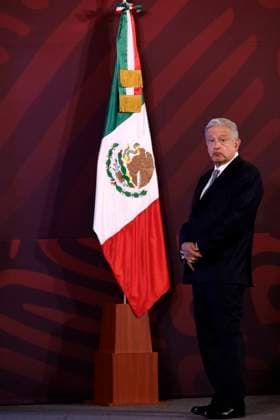 Tesla plant will be installed in Mexico: President of Mexico February 28, 2023, Mexico City, Mexico: The President of Mexico, Andres Manuel Lopez Obrador confirms the installation of the Tesla automotive assembly plant in Mexico, at a press conference at the National Palace in Mexico City. on February 28, 2023 in Mexico City, Mexico (Photo by Luis Barron Eyepix Group). Copyright: xLuisxBarronx xEyepixxGroupx LB20230228_AMLO_TESLA6