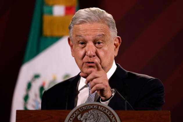Tesla plant will be installed in Mexico: President of Mexico February 28, 2023, Mexico City, Mexico: The President of Mexico, Andres Manuel Lopez Obrador confirms the installation of the Tesla automotive assembly plant in Mexico, at a press conference at the National Palace in Mexico City. on February 28, 2023 in Mexico City, Mexico (Photo by Luis Barron Eyepix Group). Copyright: xLuisxBarronx xEyepixxGroupx LB20230228_AMLO_TESLA9