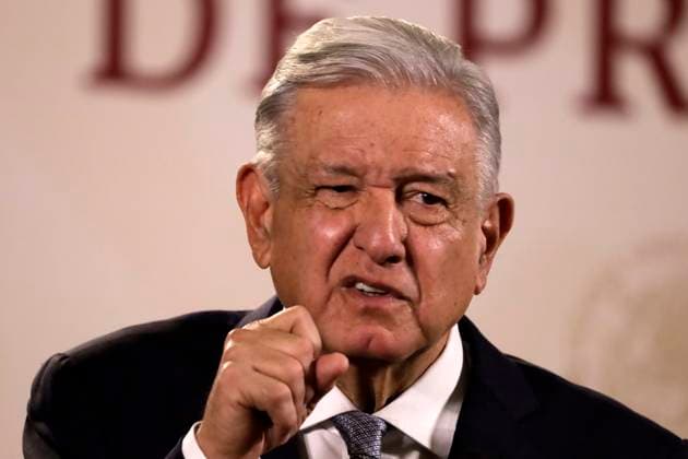 Tesla plant will be installed in Mexico: President of Mexico February 28, 2023, Mexico City, Mexico: The President of Mexico, Andres Manuel Lopez Obrador confirms the installation of the Tesla automotive assembly plant in Mexico, at a press conference at the National Palace in Mexico City. on February 28, 2023 in Mexico City, Mexico (Photo by Luis Barron Eyepix Group). Copyright: xLuisxBarronx xEyepixxGroupx LB20230228_AMLO_TESLA15