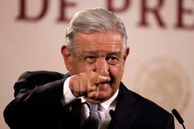 Tesla plant will be installed in Mexico: President of Mexico February 28, 2023, Mexico City, Mexico: The President of Mexico, Andres Manuel Lopez Obrador confirms the installation of the Tesla automotive assembly plant in Mexico, at a press conference at the National Palace in Mexico City. on February 28, 2023 in Mexico City, Mexico (Photo by Luis Barron Eyepix Group). Copyright: xLuisxBarronx xEyepixxGroupx LB20230228_AMLO_TESLA16