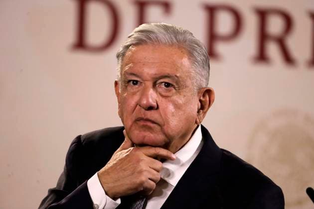 Tesla plant will be installed in Mexico: President of Mexico February 28, 2023, Mexico City, Mexico: The President of Mexico, Andres Manuel Lopez Obrador confirms the installation of the Tesla automotive assembly plant in Mexico, at a press conference at the National Palace in Mexico City. on February 28, 2023 in Mexico City, Mexico (Photo by Luis Barron Eyepix Group). Copyright: xLuisxBarronx xEyepixxGroupx LB20230228_AMLO_TESLA17