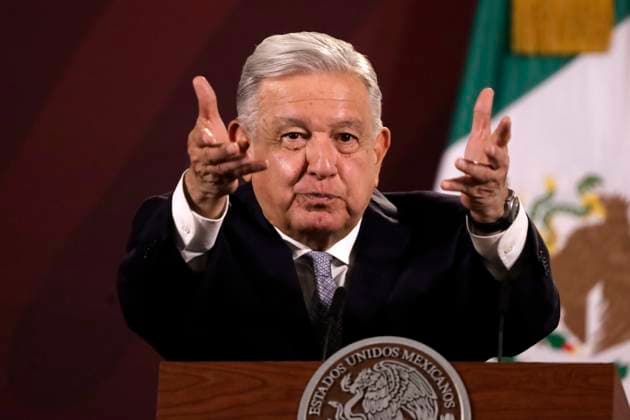 Tesla plant will be installed in Mexico: President of Mexico February 28, 2023, Mexico City, Mexico: The President of Mexico, Andres Manuel Lopez Obrador confirms the installation of the Tesla automotive assembly plant in Mexico, at a press conference at the National Palace in Mexico City. on February 28, 2023 in Mexico City, Mexico (Photo by Luis Barron Eyepix Group). Copyright: xLuisxBarronx xEyepixxGroupx LB20230228_AMLO_TESLA22
