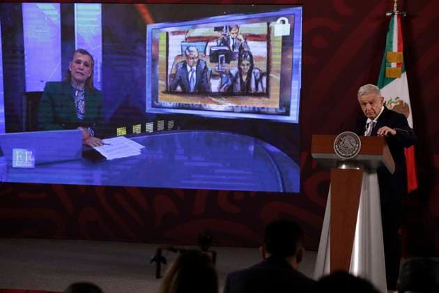 Tesla plant will be installed in Mexico: President of Mexico February 28, 2023, Mexico City, Mexico: The President of Mexico, Andres Manuel Lopez Obrador confirms the installation of the Tesla automotive assembly plant in Mexico, at a press conference at the National Palace in Mexico City. on February 28, 2023 in Mexico City, Mexico (Photo by Luis Barron Eyepix Group). Copyright: xLuisxBarronx xEyepixxGroupx LB20230228_AMLO_TESLA24