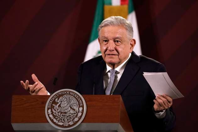 Tesla plant will be installed in Mexico: President of Mexico February 28, 2023, Mexico City, Mexico: The President of Mexico, Andres Manuel Lopez Obrador confirms the installation of the Tesla automotive assembly plant in Mexico, at a press conference at the National Palace in Mexico City. on February 28, 2023 in Mexico City, Mexico (Photo by Luis Barron Eyepix Group). Copyright: xLuisxBarronx xEyepixxGroupx LB20230228_AMLO_TESLA26