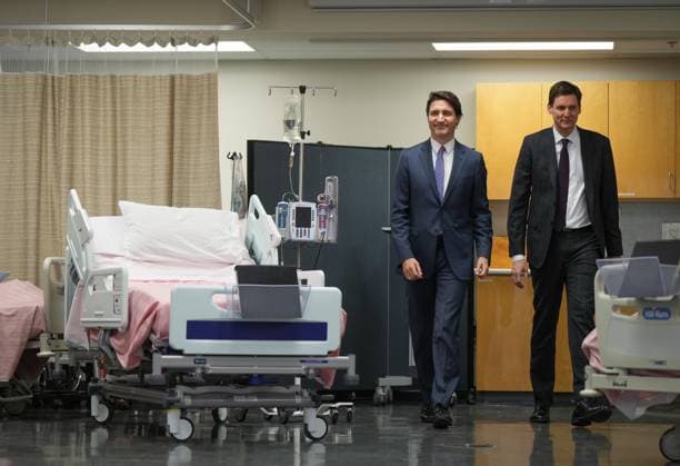 March 1, 2023, LANGLEY, BC, CANADA: Prime Minister Justin Trudeau, left, and B.C. Premier David Eby arrive for a healthcare funding announcement at Kwantlen Polytechnic University, in Langley, B.C., on Wednesday, March 1, 2023. The British Columbia government has agreed in principle to a $27.47-billion deal for health-care funding from the federal government. LANGLEY CANADA  - ZUMAc35_ 20230301_zaf_c35_027 Copyright: xDarrylxDyckx