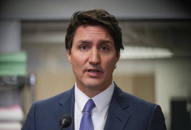 March 1, 2023, LANGLEY, BC, CANADA: Prime Minister Justin Trudeau responds to questions about China s alleged election interference after a healthcare funding announcement at Kwantlen Polytechnic University, in Langley, B.C., on Wednesday, March 1, 2023. The British Columbia government has agreed in principle to a $27.47-billion deal for health-care funding from the federal government. LANGLEY CANADA  - ZUMAc35_ 20230301_zaf_c35_030 Copyright: xDarrylxDyckx
