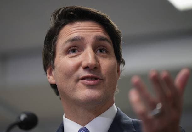 March 1, 2023, LANGLEY, BC, CANADA: Prime Minister Justin Trudeau speaks during a healthcare funding announcement at Kwantlen Polytechnic University, in Langley, B.C., on Wednesday, March 1, 2023. The British Columbia government has agreed in principle to a $27.47-billion deal for health-care funding from the federal government. LANGLEY CANADA  - ZUMAc35_ 20230301_zaf_c35_035 Copyright: xDarrylxDyckx