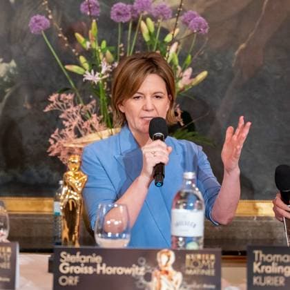 20230302 Kurier Romy Matinee WIEN, OESTERREICH - 02. MAERZ: ORF Programmdirektorin Stefanie Groiss-Horowitz waehrend der KURIER ROMY Matinee mit Einblick, Ausblick und detaillierter Information rund um die KURIER ROMY GALA 2023 am 02.03.2023 im Hotel Imperial Wien am 02. Maerz 2023 in Wien, Oesterreich. 230203_SEPA_17_019 Copyright: xIsabellexOuvrardx SEPAxMedia