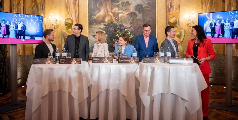20230302 Kurier Romy Matinee WIEN, OESTERREICH - 02. MAERZ: Schauspieler und Vorgschlagsrecht fuer Entdeckungen Markus Freistaetter, KURIER Ressortleiter Kultur und Medien Georg Leyrer, KURIER Chefredakteurin Martina Salomon, ORF Programmdirektorin Stefanie Groiss-Horowitz, KURIER Geschaeftsfuehrer Thomas Kralinger, ORF Generaldirektor Roland Weissmann und Profitaenzerin und Moderatorin Conny Kreuter waehrend der KURIER ROMY Matinee mit Einblick, Ausblick und detaillierter Information rund um die KURIER ROMY GALA 2023 am 02.03.2023 im Hotel Imperial Wien am 02. Maerz 2023 in Wien, Oesterreich. 230203_SEPA_17_027 Copyright: xIsabellexOuvrardx SEPAxMedia