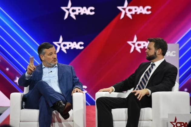 Senator Ted Cruz And Senator JD Vance Attend CPAC In Maryland United States Senator Ted Cruz and United States Senator JD Vance attend CPAC in National Harbor, Maryland, United States on March 2, 2023. The Conservative Political Action Conference is an annual political conference attended by conservative activists and elected officials from across the United States and beyond. CPAC is hosted by the American Conservative Union (ACU). The first CPAC took place in 1974. Washington United States  Copyright: xKylexMazzax originalFilename: mazza-mdsenato230302_npjhI.jpg