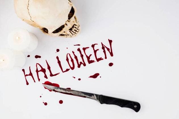 RECORD DATE NOT STATED bloody halloween word knife; blutig halloween Wort Messers IST_35069_26514