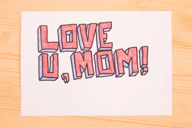 RECORD DATE NOT STATED love u mom writing paper; Liebe wah64d Mama Schriftstellerei Papier IST_35069_27042