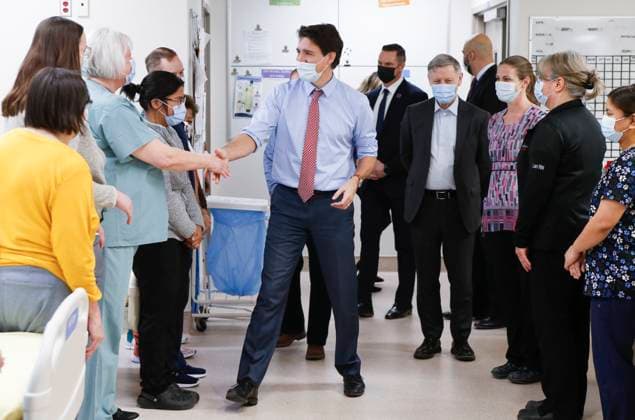 March 3, 2023, WINNIPEG, MANITOBA, CANADA: Prime Minister Justin Trudeau meets with health care workers at the Grace Hospital in Winnipeg, Friday, March 3, 2023. WINNIPEG CANADA  - ZUMAc35_ 20230303_zaf_c35_054 Copyright: xJohnxWoodsx
