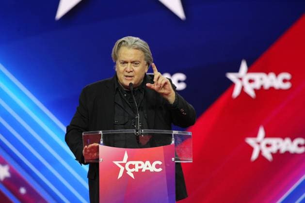 RECORD DATE NOT STATED Steve Banon during CPAC Covention in Maryland. (INT) Steve Banon during CPAC Covention in Maryland. March 03, 2023, Maryland, USA: Steve Banon during CPAC convention Protecting America Now is taking place at (INT) CPAC at Gaylord National Resort & Convention Center 201 Waterfront St, National Harbor, Maryland with politic figures like US President Donald J Trump and Former Brazilian President Jair Bolsonaro who are speaking in the last day of CPAC among other political figures like Brad Little, Governor of Idaho, Marjorie Taylor Greene, Congresswoman , Matt Gaetz, Congressman, Sean Spicer, James Comer, Chairman House Oversight Committee, Congressman, Donald Trump Jr., Executive Vice President of The Trump Organization , Nikki Haley  Copyright: xNiyixFotex