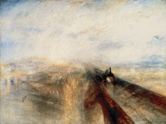 J.M. W. Turner (1775-1851). British painter. Rain, Steam and Speed The Great Western Railway (1844). National Gallery, London. J.M. W. Turner (1775-1851). British Romantic landscape painter. His work is regarded as a Romantic preface to Impressionism. Rain, Steam and Speed The Great Western Railway (1844). National Gallery, London. United Kingdom  Copyright: xKenaxImagesx 153-23145