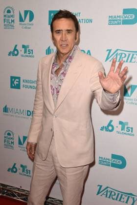MIAMI, FL - MARCH 05: Nicolas Cage attends the Variety Legends and Groundbreakers Award celebration honoring Nicolas Cage during the 40th Annual Miami Film Festival at Miami Dade College Wolfson Auditorium on March 5, 2023 in Miami Florida. Copyright: xmpi04x