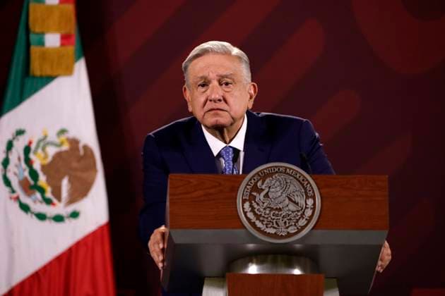 President of Mexico at press conference at the National Palace March 6, 2023, Mexico City, Mexico: Mexican President Andres Manuel Lopez Obrador at the daily morning press conference at the National Palace in Mexico City, Mexico. on March 6, 2023 in Mexico City, Mexico (Photo by Luis Barron Eyepix Group). Copyright: xLuisxBarronx xEyepixxGroupx LB20230306_AMLO20