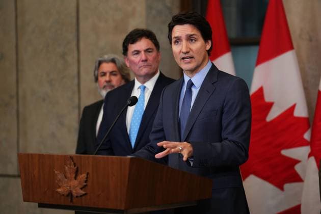 March 6, 2023, Ottawa, ON, CANADA: Prime Minister Justin Trudeau speaks during a news conference on Parliament Hill in Ottawa on Monday, March 6, 2023. Trudeau is calling on the committee of parliamentarians that reviews matters of national security and the national intelligence watchdog to independently investigate concerns about foreign interference in Canada. Ottawa CANADA  - ZUMAc35_ 20230306_zaf_c35_104 Copyright: xSeanxKilpatrickx