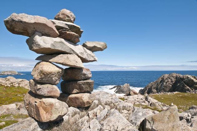 Inukshuk Inunnguaq, Cape Bonavista, Bonavista Peninsula, Newfoundland, Canada, North America Copyright: imageBROKER/alimdix/xMichellexGilders iblcfd09005528.jpg