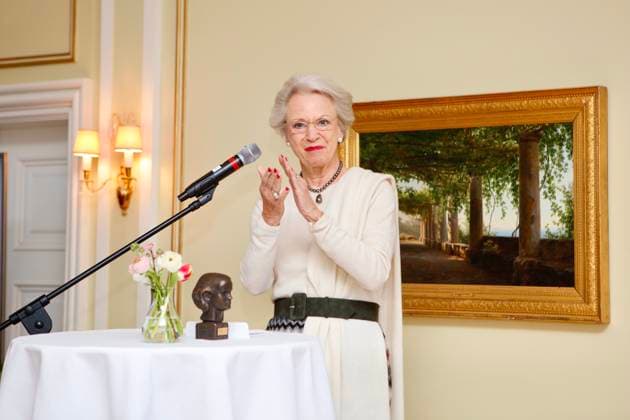 08-03-223 Denmark Princess Benedikte attend the Elsass prize to the 36-year-old comedian Jacob Nossel, who has been diagnosed with cerebral palsy. The award, which consists of DKK 150,000, is the biggest disability award in Denmark. Â  Copyright: xPPEx