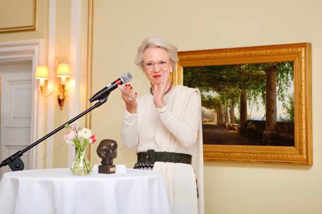 08-03-223 Denmark Princess Benedikte attend the Elsass prize to the 36-year-old comedian Jacob Nossel, who has been diagnosed with cerebral palsy. The award, which consists of DKK 150,000, is the biggest disability award in Denmark. Â  Copyright: xPPEx