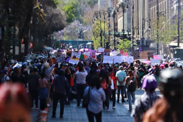 International Women s Day March March 08, 2023, Mexico City, Mexico: Contingents of women march to commemorate International Women s Day, as well as to demand their rights and denounce rapists and stalkers. On March 08, 2023 in Mexico City, Mexico. (Photo by Carlos Santiago Eyepix Group) Copyright: xCarlosxSantiagox xEyepixxGroupx CS202303085379