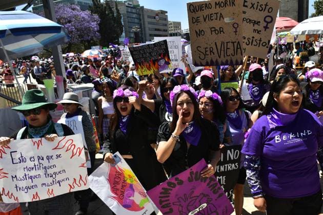 International Women s Day Demonstration March 8, 2023, Mexico City, Mexico: Hundreds of women take part during a demonstration to demand stop violence against women on the occasion of the commemoration of International Women s Day. on March 8, 2023 in Mexico City, Mexico. (Photo by Carlos Tischler Eyepix Group) Copyright: xCarlosxTischler xEyepixxGroupx CT_08032023_89144