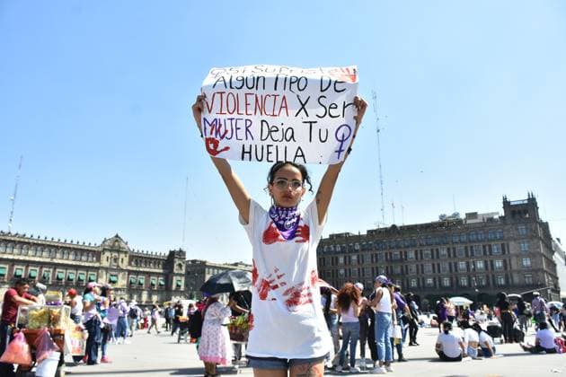 International Women s Day Demonstration March 8, 2023, Mexico City, Mexico: Hundreds of women take part during a demonstration to demand stop violence against women on the occasion of the commemoration of International Women s Day. on March 8, 2023 in Mexico City, Mexico. (Photo by Carlos Tischler Eyepix Group) Copyright: xCarlosxTischler xEyepixxGroupx CT_08032023_89164