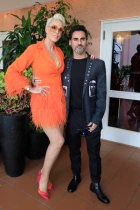 March 8, 2023, Beverly Hills, California, USA: BEVERLY HILLS, CA - MAR 8, 2023: Brigitte Nielsen, Mattia Dessi at the Remus Pre Award Tea Time at The Beverly Hills Hotel. Beverly Hills USA - ZUMAg107 20230308_zep_g107_100 Copyright: xNinaxPrommerx