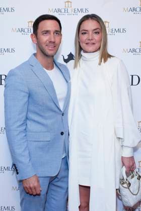 March 8, 2023, Beverly Hills, California, USA: BEVERLY HILLS, CA - MAR 8, 2023: Marcel Remus, Katharina Harf at the Remus Pre Award Tea Time at The Beverly Hills Hotel. Beverly Hills USA - ZUMAg107 20230308_zep_g107_083 Copyright: xNinaxPrommerx