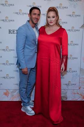 March 8, 2023, Beverly Hills, California, USA: BEVERLY HILLS, CA - MAR 8, 2023: Marcel Remus, Hayley Hasselhoff at the Remus Pre Award Tea Time at The Beverly Hills Hotel. Beverly Hills USA - ZUMAg107 20230308_zep_g107_005 Copyright: xNinaxPrommerx