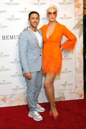 Marcel Remus and Brigitte Nielsen at the Remus Pre Award Tea Time benefiting DKMS at the Beverly Hills Hotel Beverly Hills, 08 03 2023. Foto:xD.xBedrosianx xFuturexImage