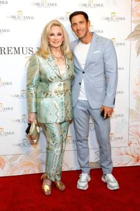 Morgan Fairchild and Marcel Remus at the Remus Pre Award Tea Time benefiting DKMS at the Beverly Hills Hotel Beverly Hills, 08 03 2023. Foto:xD.xBedrosianx xFuturexImage
