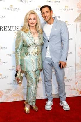 Morgan Fairchild and Marcel Remus at the Remus Pre Award Tea Time benefiting DKMS at the Beverly Hills Hotel Beverly Hills, 08 03 2023. Foto:xD.xBedrosianx xFuturexImage