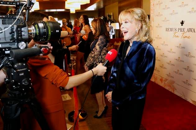 Davina Potratz, Kate Linder and Barbara Eden at the Remus Pre Award Tea Time to benefit DKMS at the Beverly Hills Hotel Beverly Hills, 08 03 2023. Foto:xD.xBedrosianx xFuturexImage