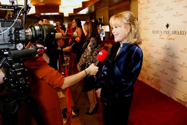 Davina Potratz, Kate Linder and Barbara Eden at the Remus Pre Award Tea Time to benefit DKMS at the Beverly Hills Hotel Beverly Hills, 08 03 2023. Foto:xD.xBedrosianx xFuturexImage