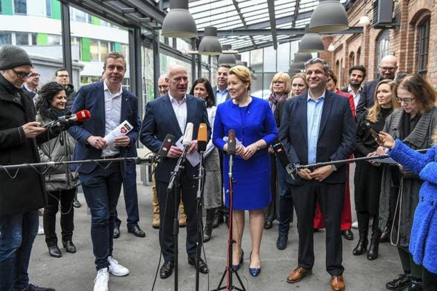 <p>Am 9. März 2023 fanden in Berlin Koalitionsverhandlungen zwischen der CDU und der SPD statt.vl. Stefan Evers, Kai Wegner, Franziska Giffey, Raed Saleh. Deutschland Berlin Berlin Copyright: SergejxGlanze