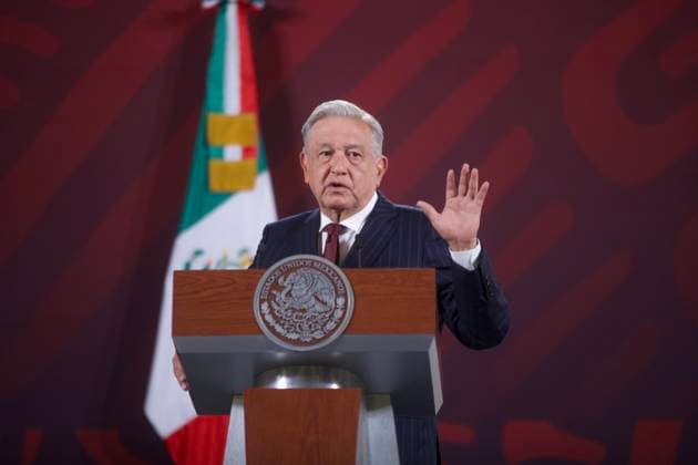 Mexican President, Lopez Obrador News Conference March 10, 2023, Mexico City, Mexico: Mexico™s President, Andres Manuel Lopez Obrador, gesticulates while response media questions during the briefing conference at National Palace. on March 10, 2023 in Mexico City, Mexico. (Photo by Julian Lopez Eyepix Group) Copyright: xJulianxLopez xEyepixxGroupx JL_10032023_89430