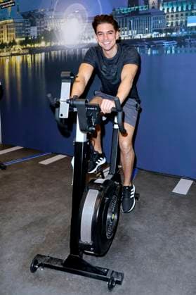 Manuel Hasni at the charity cycling in favor of Ukrainian aid projects in cooperation with the organization WeAreAllUkrainians in the Europa Passage Hamburg, 09 03 2023 Foto:xgbrcix xFuturexImage