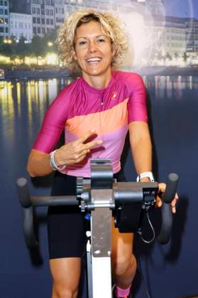 Annika Zimmermann at the charity cycling in favor of Ukrainian aid projects in cooperation with the organization WeAreAllUkrainians in the Europa Passage Hamburg, 09 03 2023 Foto:xgbrcix xFuturexImage