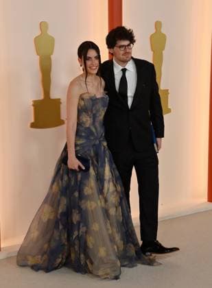 (L-R) Caroline Lindy and Daniel Roher attend the 95th annual Academy Awards at the Dolby Theatre in the Hollywood section of Los Angeles on Sunday, March 12, 2023.  LAP2023031266 JIMxRUYMEN