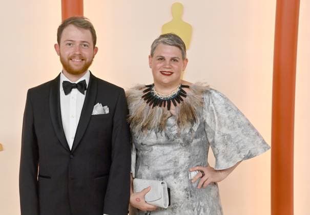(L-R) Lachlan Pendragon and guest attend the 95th annual Academy Awards at the Dolby Theatre in the Hollywood section of Los Angeles on Sunday, March 12, 2023.  LAP2023031211047 JIMxRUYMEN